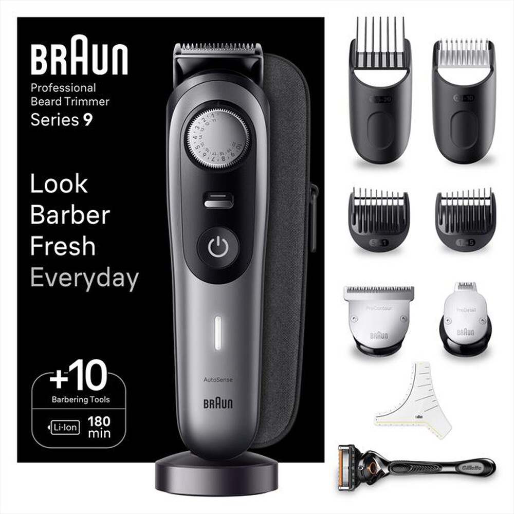 "BRAUN - Regolabarba BT9420-NERO/GRIGIO"