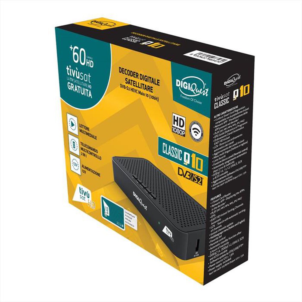 Immagine del prodotto DIGIQUEST - Decoder digitale TIV&Ugrave;SAT Q10 CLASSIC-Nero