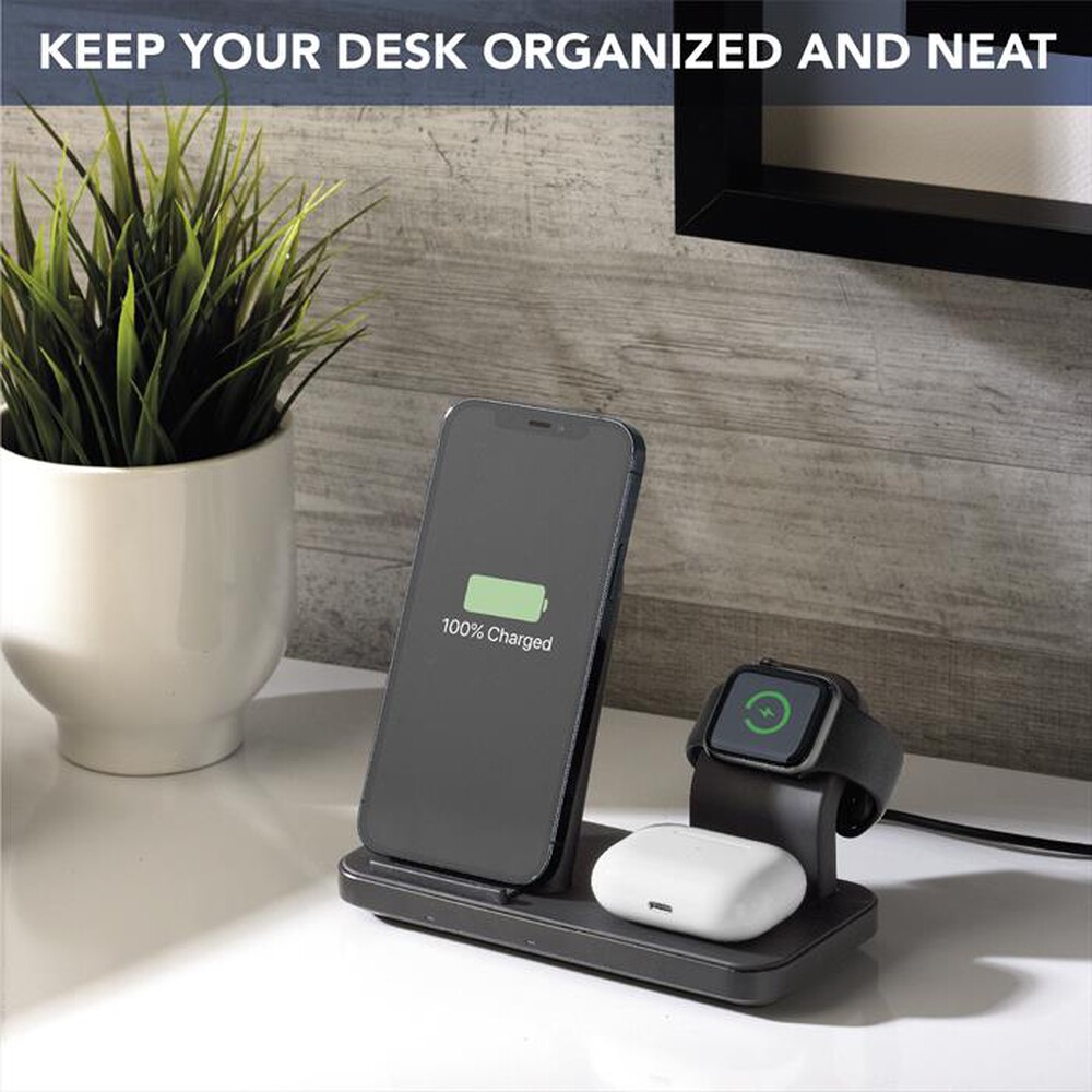 Immagine del prodotto CELLULARLINE - Trio wireless charger WIRELESS3IN1IPHK-Nero
