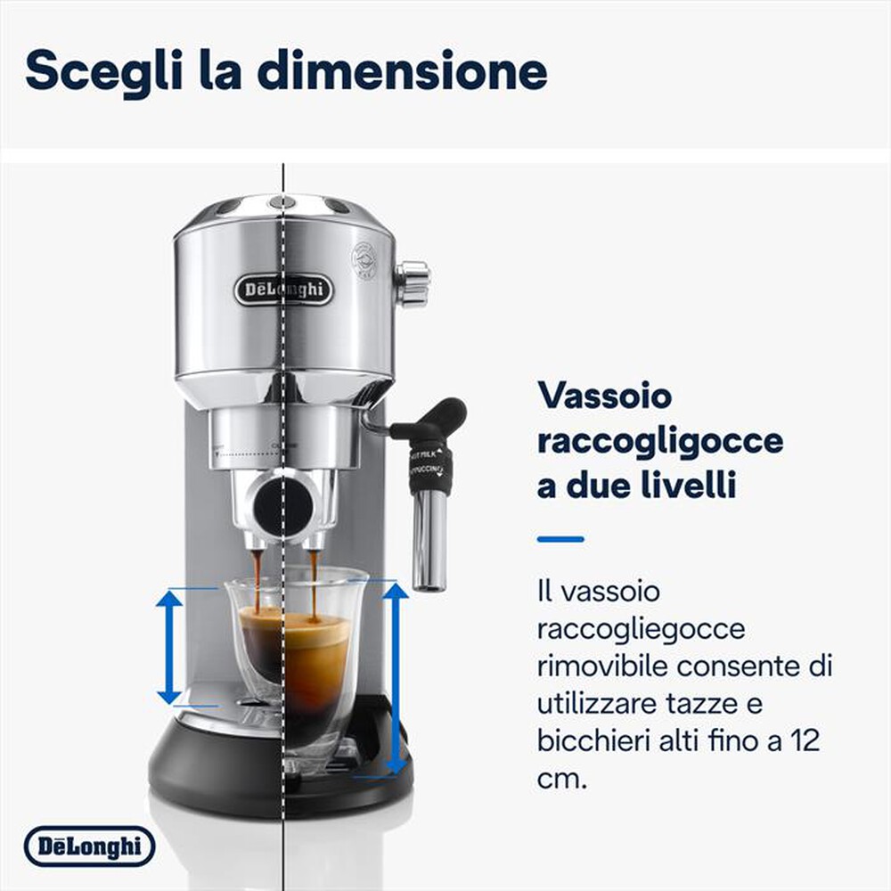 "DE LONGHI - DEDICA EC685.M MACCHINA DA CAFFÈ MANUALE-Metal"