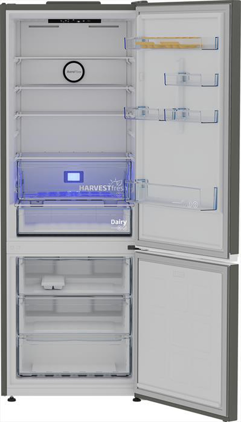 "BEKO - Frigorifero combinato B3RCNE564HG Classe E 490 lt-Grigio"