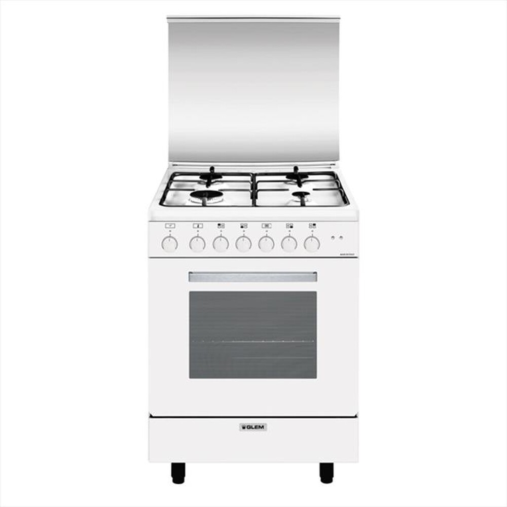 "GLEM GAS - Cucina a gas A664MX6 Classe A-Bianco"