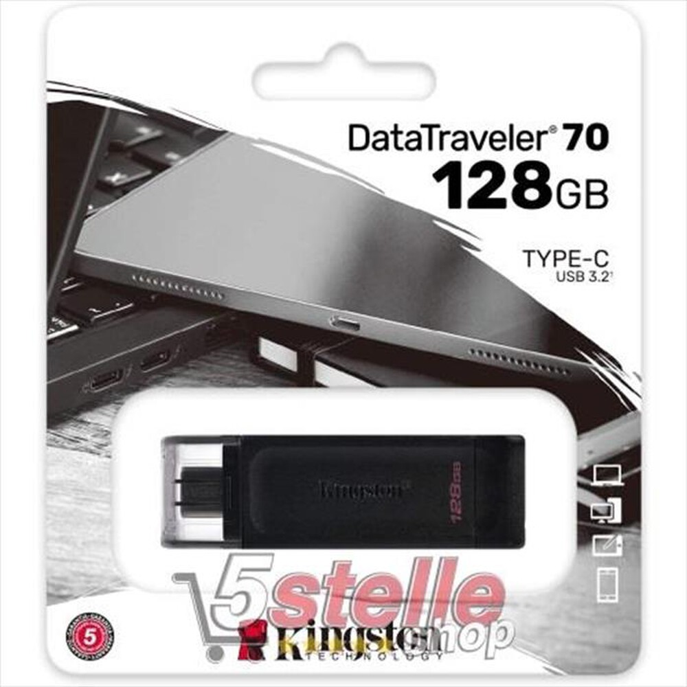 Immagine del prodotto KINGSTON - Memoria 128 GB DT70128GB-Nero