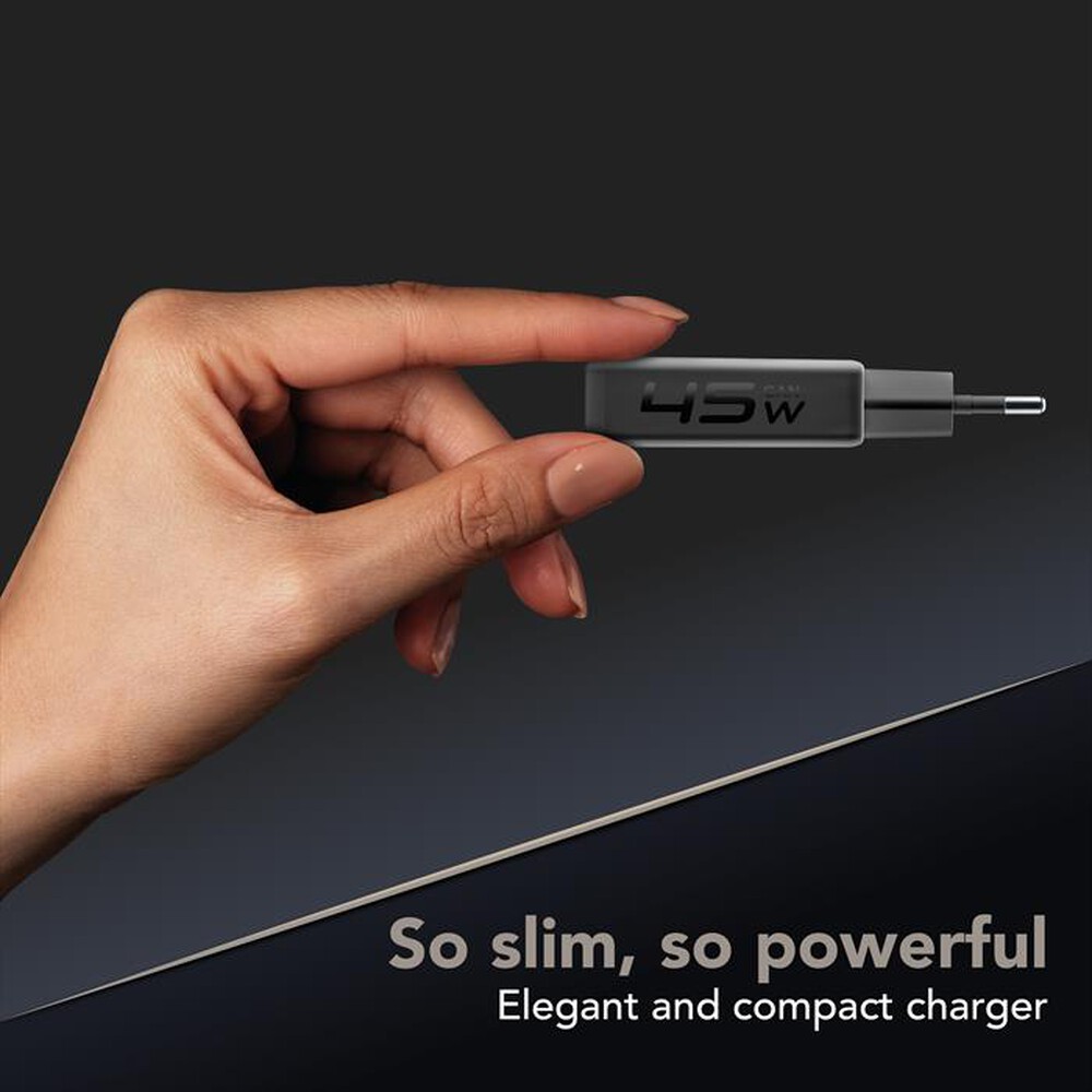 Immagine del prodotto CELLULARLINE - Caricabatterie 45W POWER LITE 45W SLIM DUAL A+C-Nero