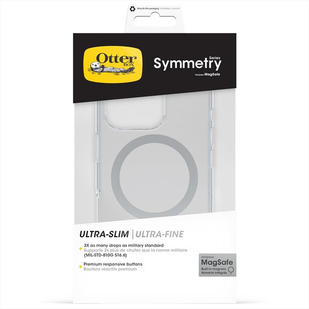"OTTERBOX - SYMMETRY CLEAR MAGSAFE CUSTODIA IPHONE 16 PRO-Trasparente"