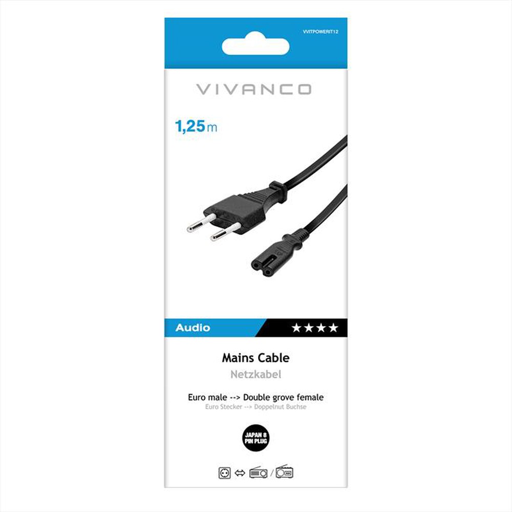 Immagine del prodotto SBS - Mains connector lead 1,25m-Nero