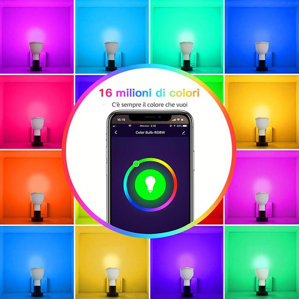 Immagine del prodotto WOOX - SMART LED SPOTLIGHT GU10, RGBW, 4.5W, 2700K-Bianco