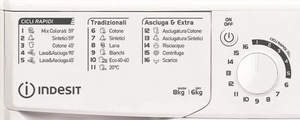 "INDESIT - Lavasciuga EWDE 861483 W IT N 8/6 Kg Classe C"