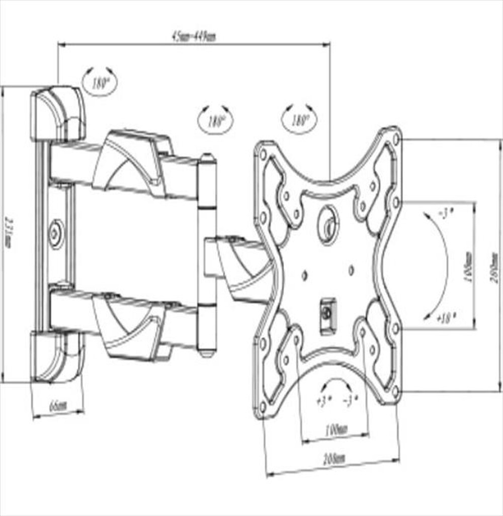 Immagine del prodotto FE.AL - Master 3 - Supporto parete TV 28-42-Nero