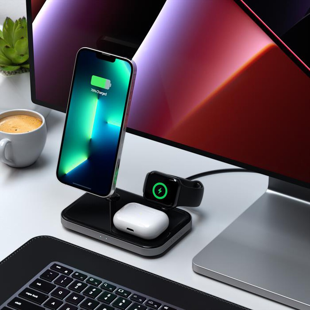 "SATECHI - STAND DI RICARICA WIRELESS 3IN1-grigio"