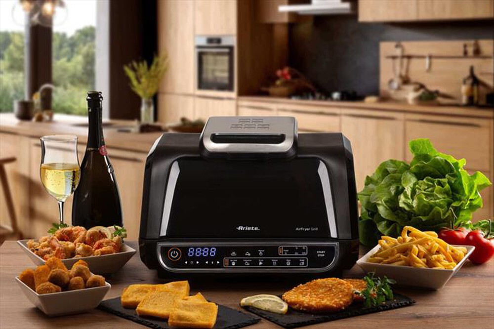 "ARIETE - 4635/00 FRIGGITRICE AD ARIA E BISTECCHIERA-Black"