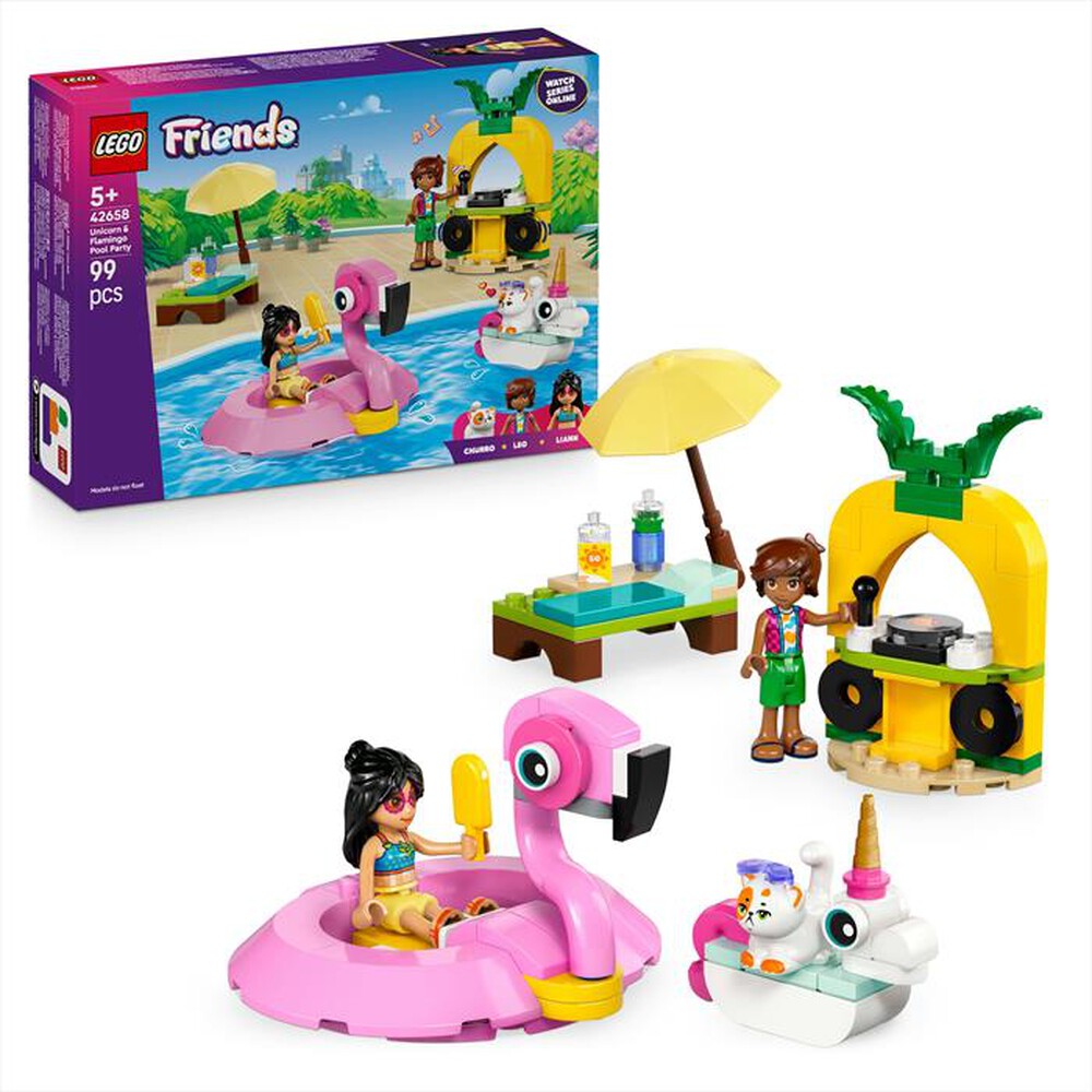 "LEGO - POOL PARTY CON UNICORNO E FENICOTTERO-,"