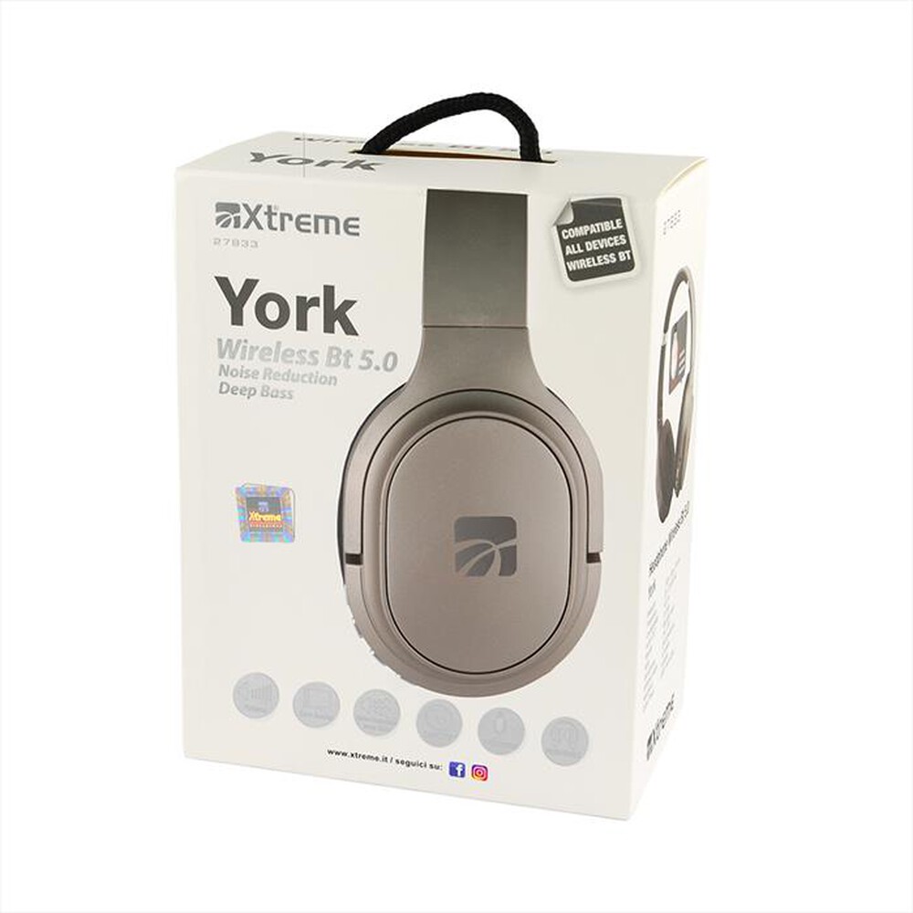 "XTREME - HEADPHONE WIRELESS BT YORK-GRIGIO"