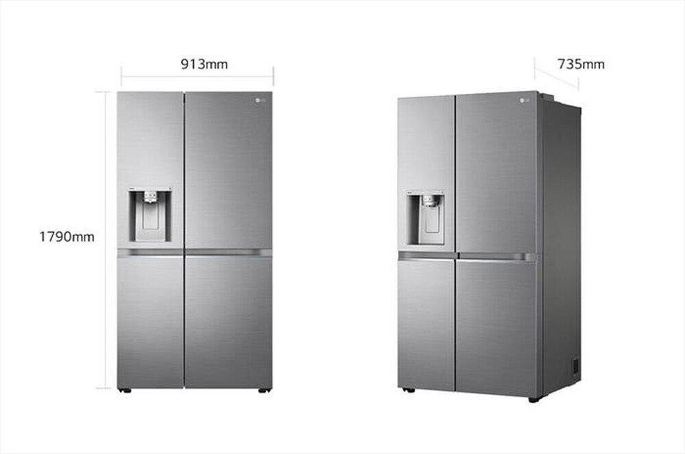 "LG - Frigorifero side by side GSLV90PZAD Classe D 635lt-Acciaio inossidabile"