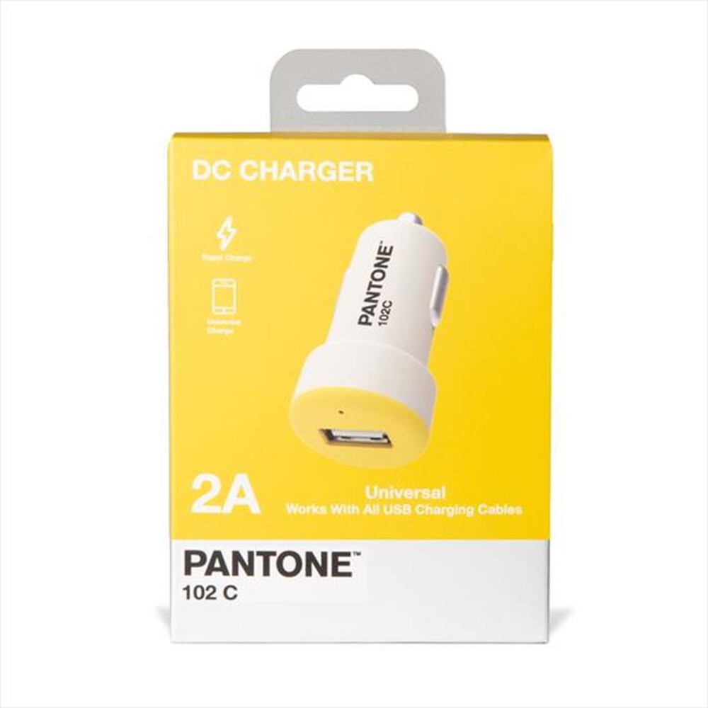 "PANTONE - PT-DC1USBY -  PANTONE CAR CHARGER 2.1A-GIALLO/PLASTICA"