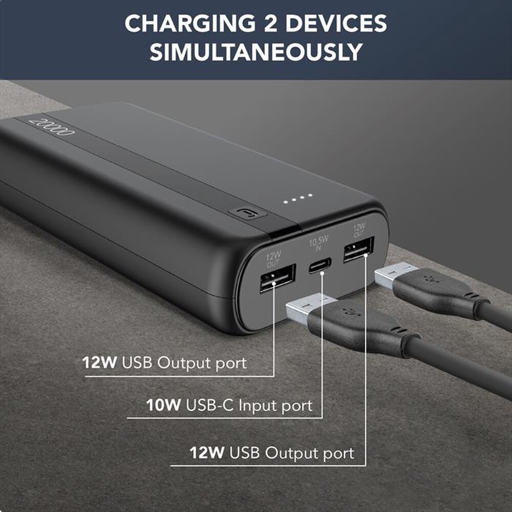 Immagine del prodotto CELLULARLINE - Caricabatterie Portatile PBENTRY20000K-Nero