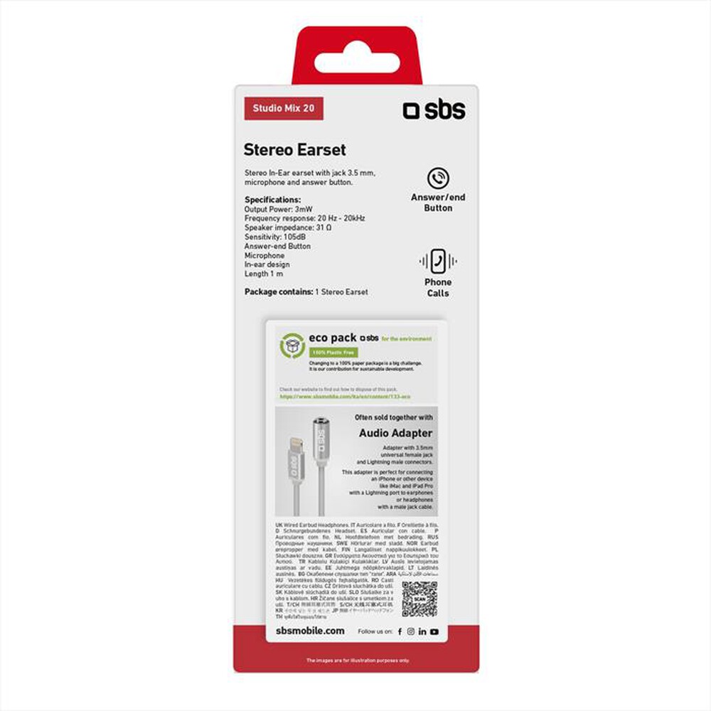 Immagine del prodotto SBS - Auricolare TE0SSE41W-Bianco