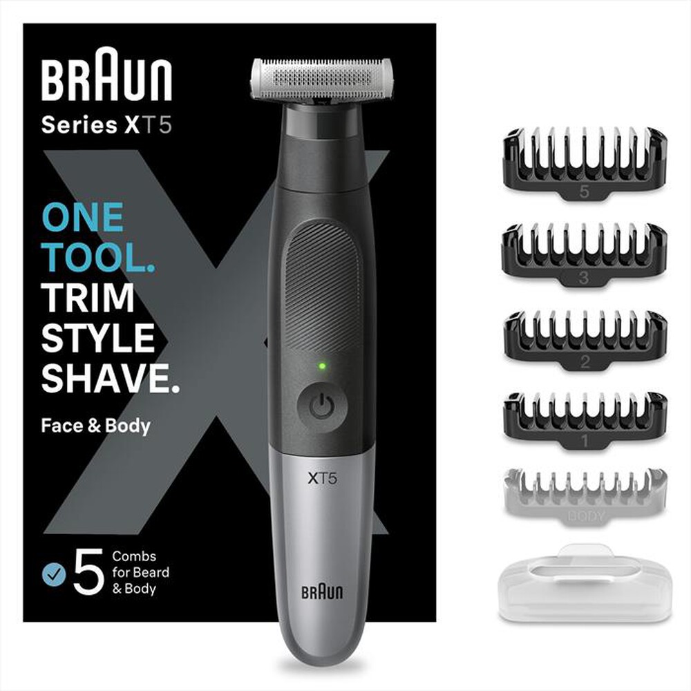"BRAUN - Regolabarba SERIES X XT5100-NERO/GRIGIO METALLIZZATO"