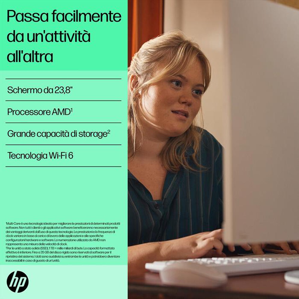 "HP - Desktop ALL-IN-ONE 24-CR0050NL-Shell White"