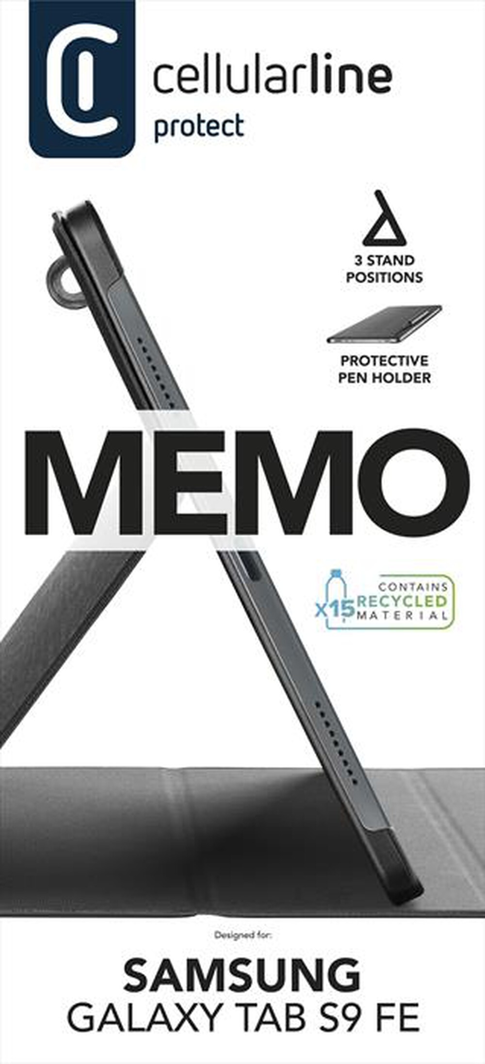 Immagine del prodotto CELLULARLINE - Custodia 3 Stand FOLIOGTABS9FE109K Galaxy Tab S9 F-Nero