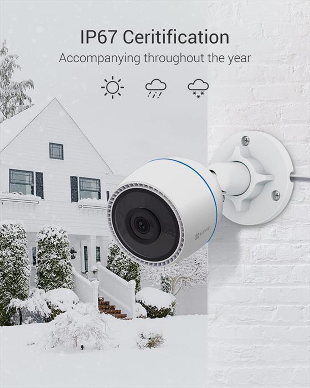 "EZVIZ - Telecamera Smart da Esterno WiFi C3TN COLOR-Bianco"