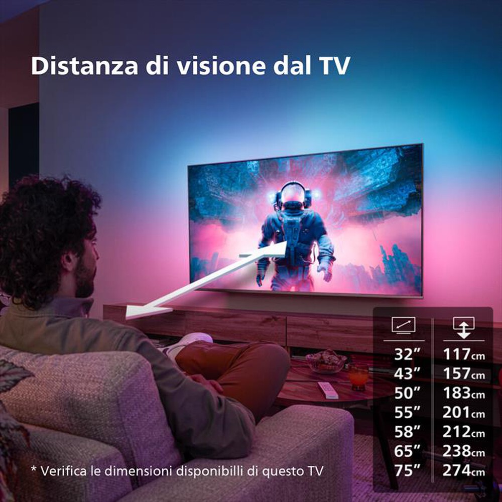 "PHILIPS - Ambilight Smart TV OLED UHD 4K 48\" 48OLED718/12-Metallo"