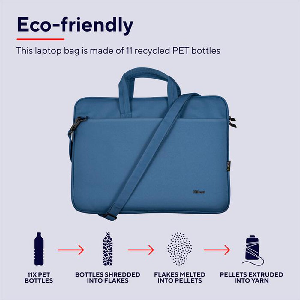 "TRUST - BOLOGNA LAPTOP BAG 16? ECO BLUE-Blue"