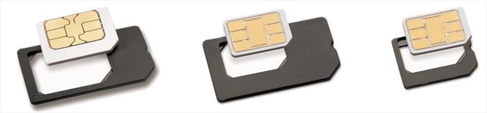 "PHONIX - Kit adattatore per nanoSIM-microSIM-SIM-Nero"