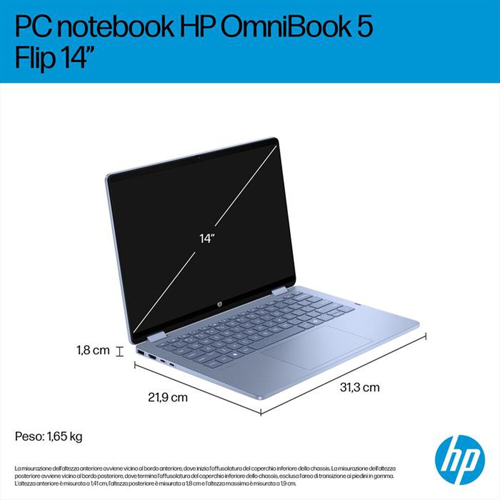 Immagine del prodotto HP - Notebook OMNIBOOK 5 X360 14-FP0007NLX IntelCore i3-Sky blue