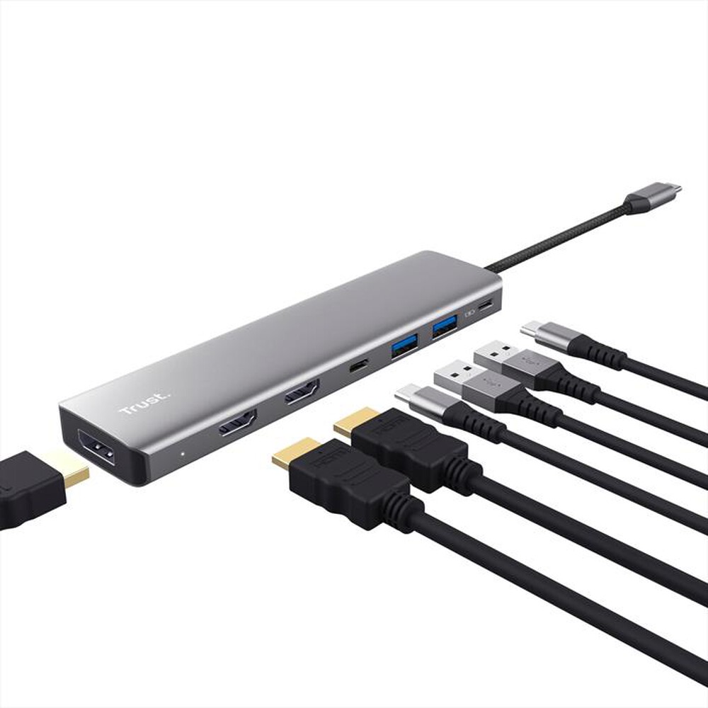"TRUST - DALYX 7-IN-1 MULTIPORT ADAPTER-Grey"