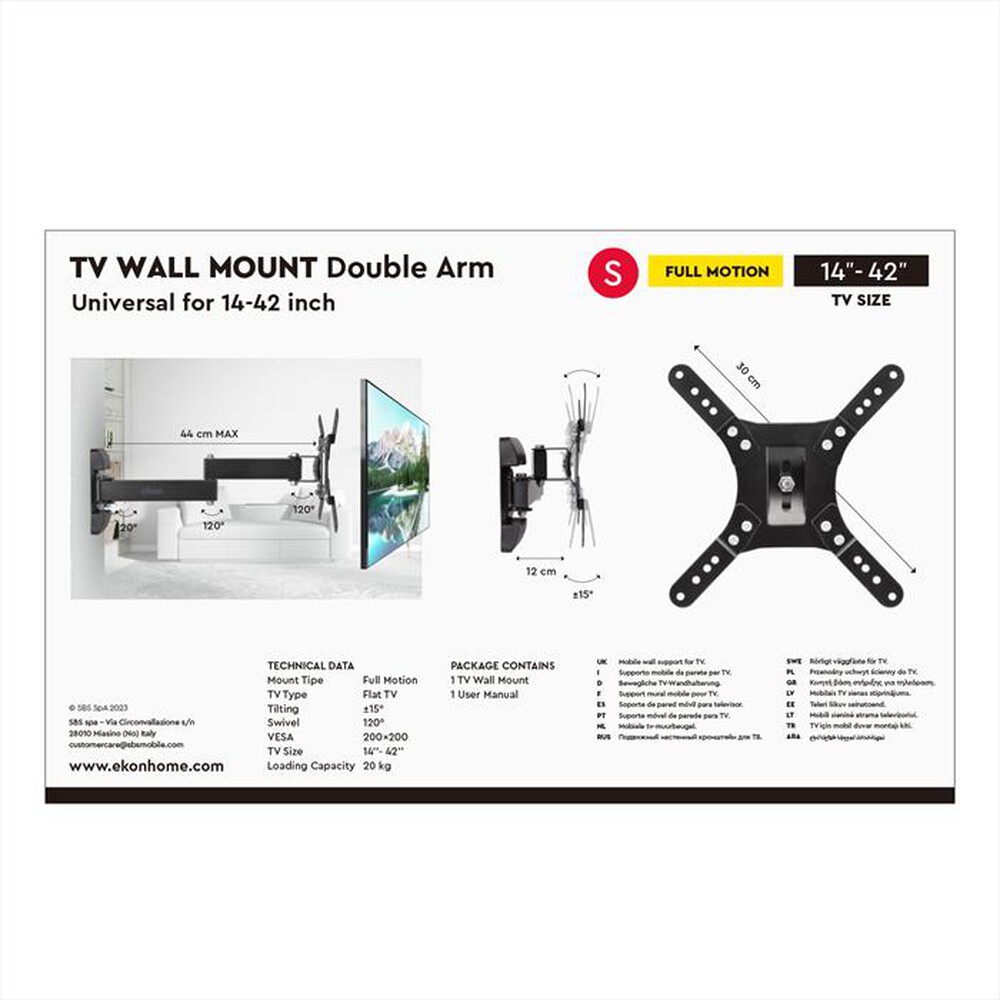Immagine del prodotto EKON - Supporto TV ECTVFMOR42INCH20KG