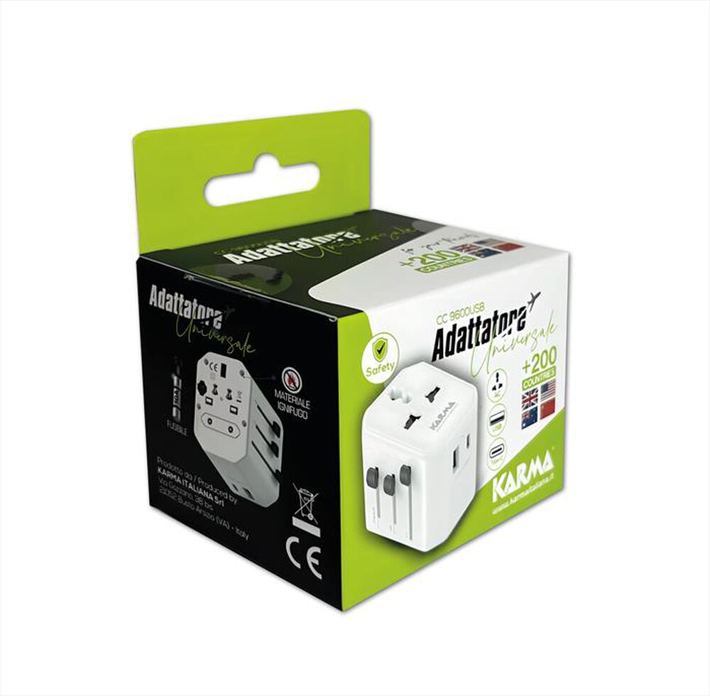 "KARMA - Adattatore da viaggio CC 9600USB-Bianco"