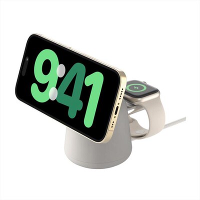 BELKIN - SUPPORTO RICARICA MAGSAFE 2IN1 15W - SABBIA-Sabbia