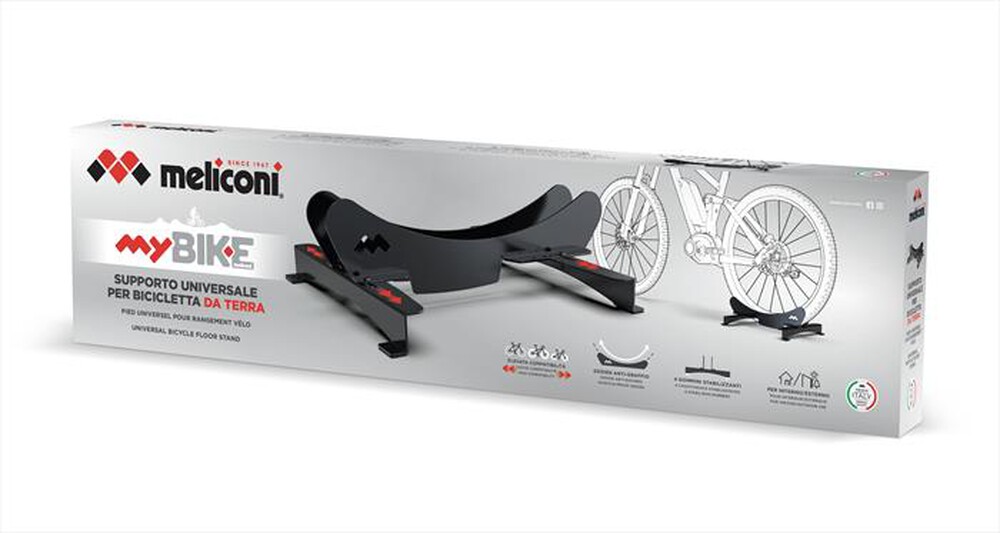 "MELICONI - SUPPORTO DA TERRA BICI-Acciaio di colore nero con des"