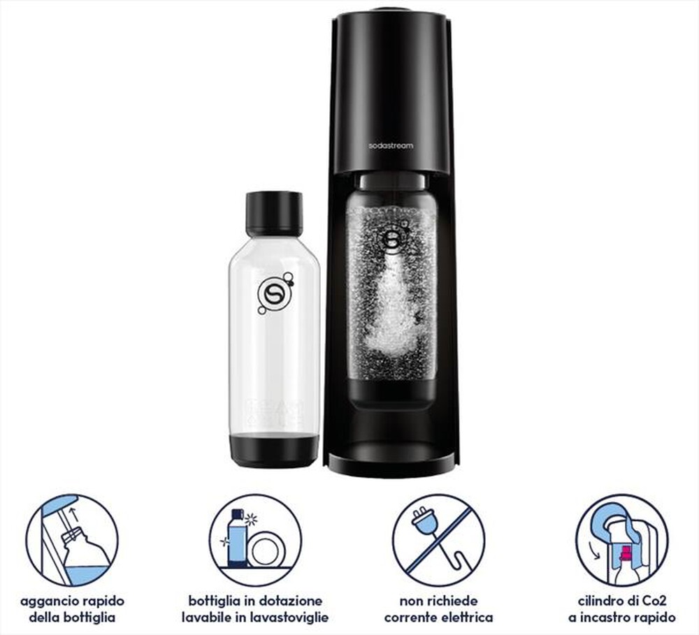 Immagine del prodotto SODASTREAM - Gasatore CLASSIC BLACK CON 2 BOTTIGLIE-NERO