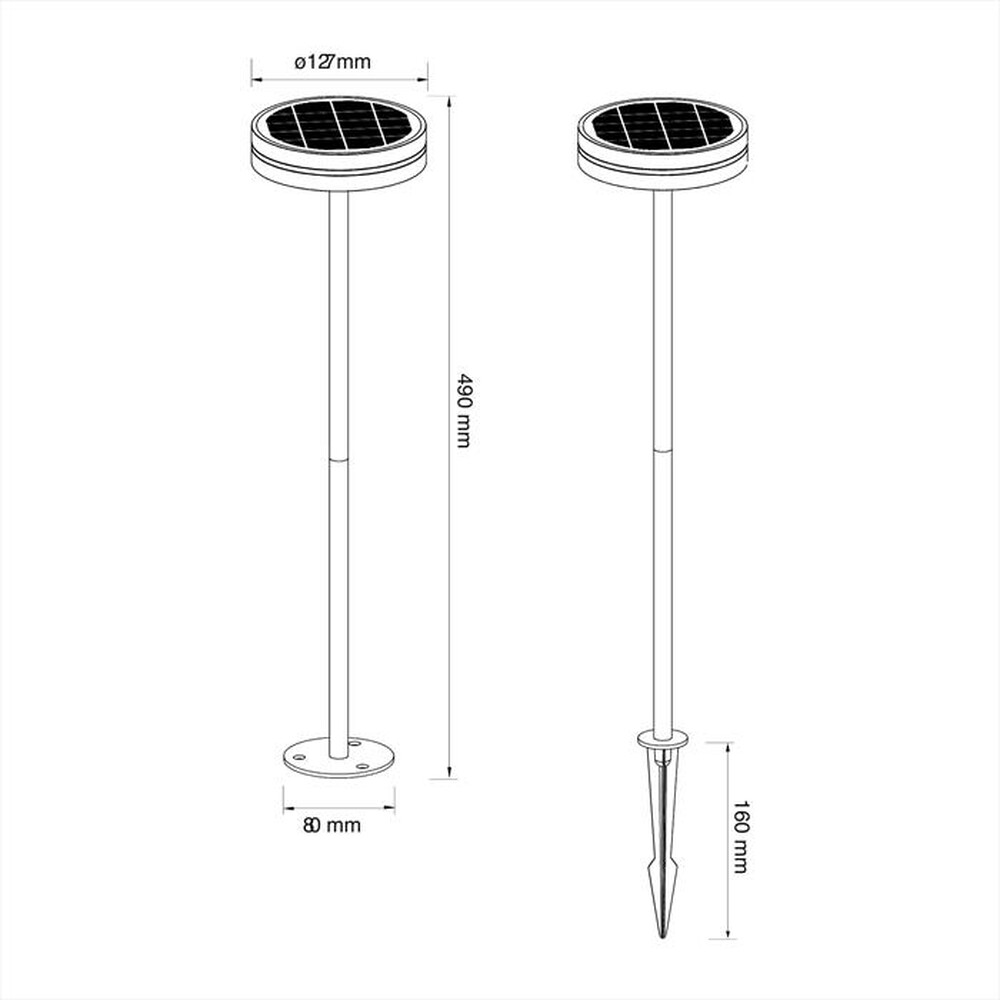 Immagine del prodotto KELU' - Lampioncino solare a batteria ART&Ugrave;-Nero