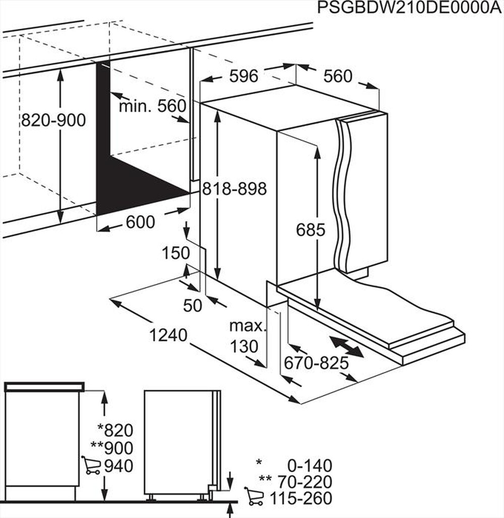"AEG - Lavastoviglie FSE76738P Classe A 14 coperti"