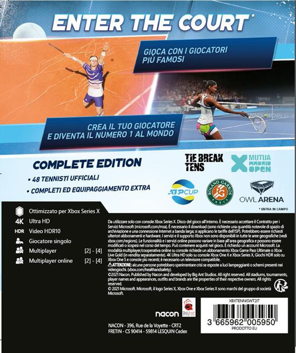 "NACON - TENNIS WORLD TOUR 2 COMPLETE EDITION XBOX SERIE XS"