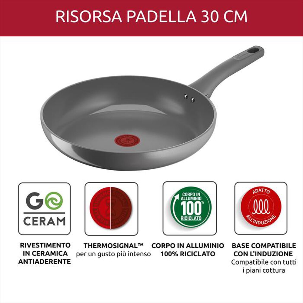 "LAGOSTINA - Padella 30 cm ceramica 010274040130-Grigio"