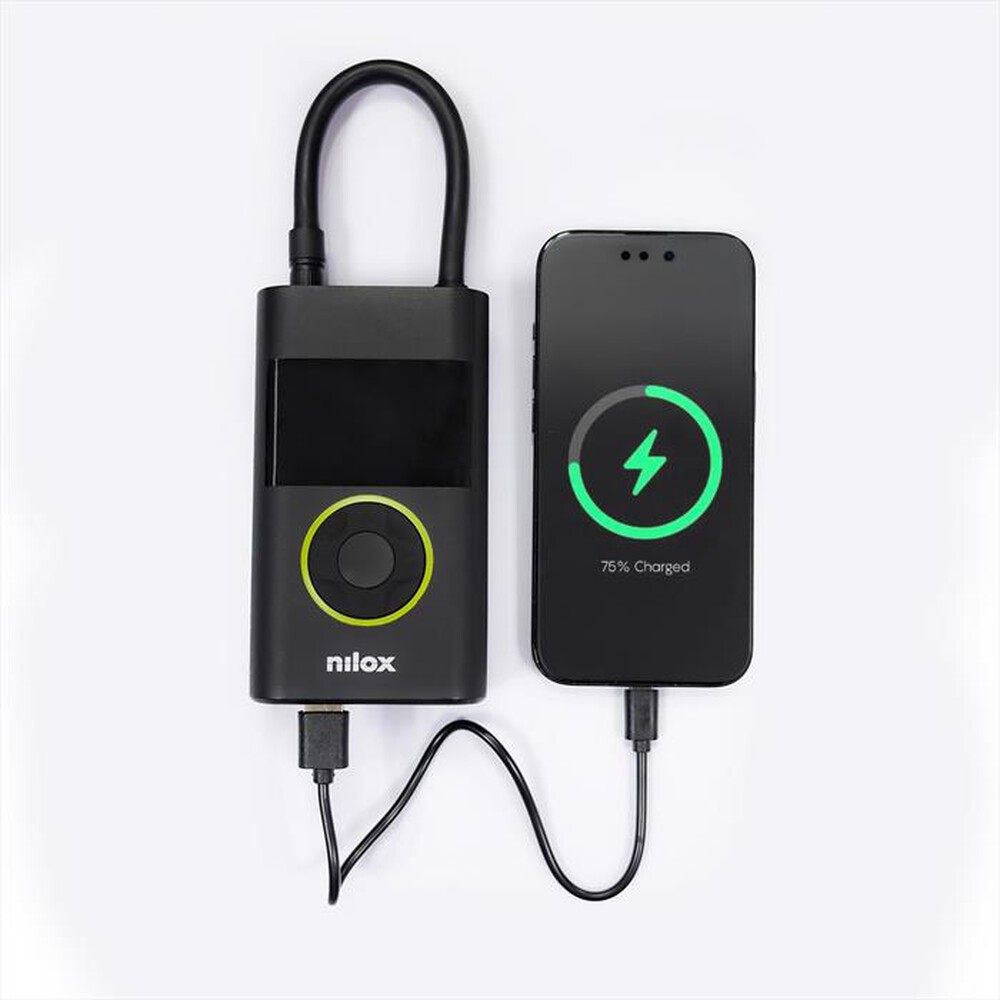 "NILOX - Mini Compressore Portatile Multifunzione NXAIRPUMP-nero"