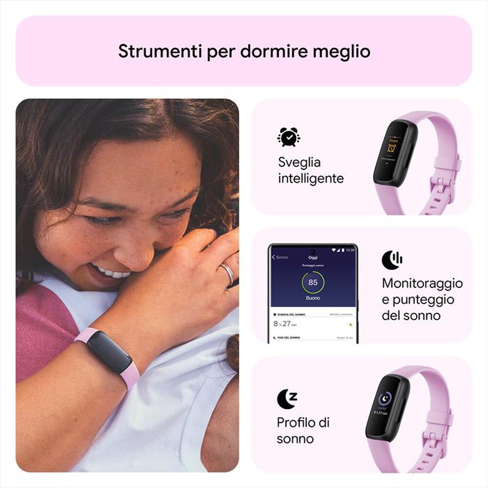 "FITBIT - INSPIRE 3 - FB424BKLV-nero/ lilla tenue"