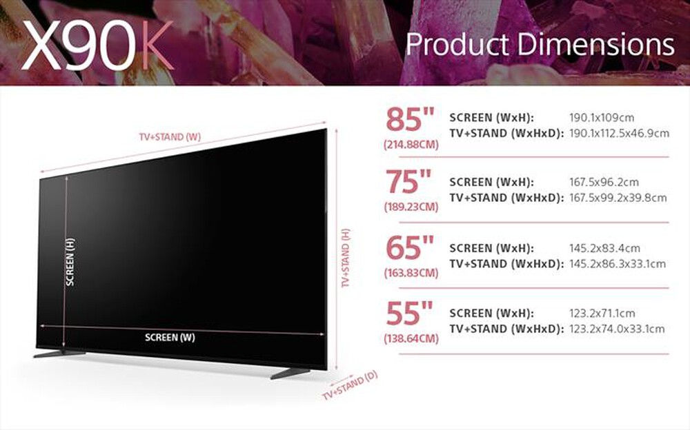 "SONY - SMART TV BRAVIA XR Full Array LED 4K 55\" XR55X90KA-Nero"