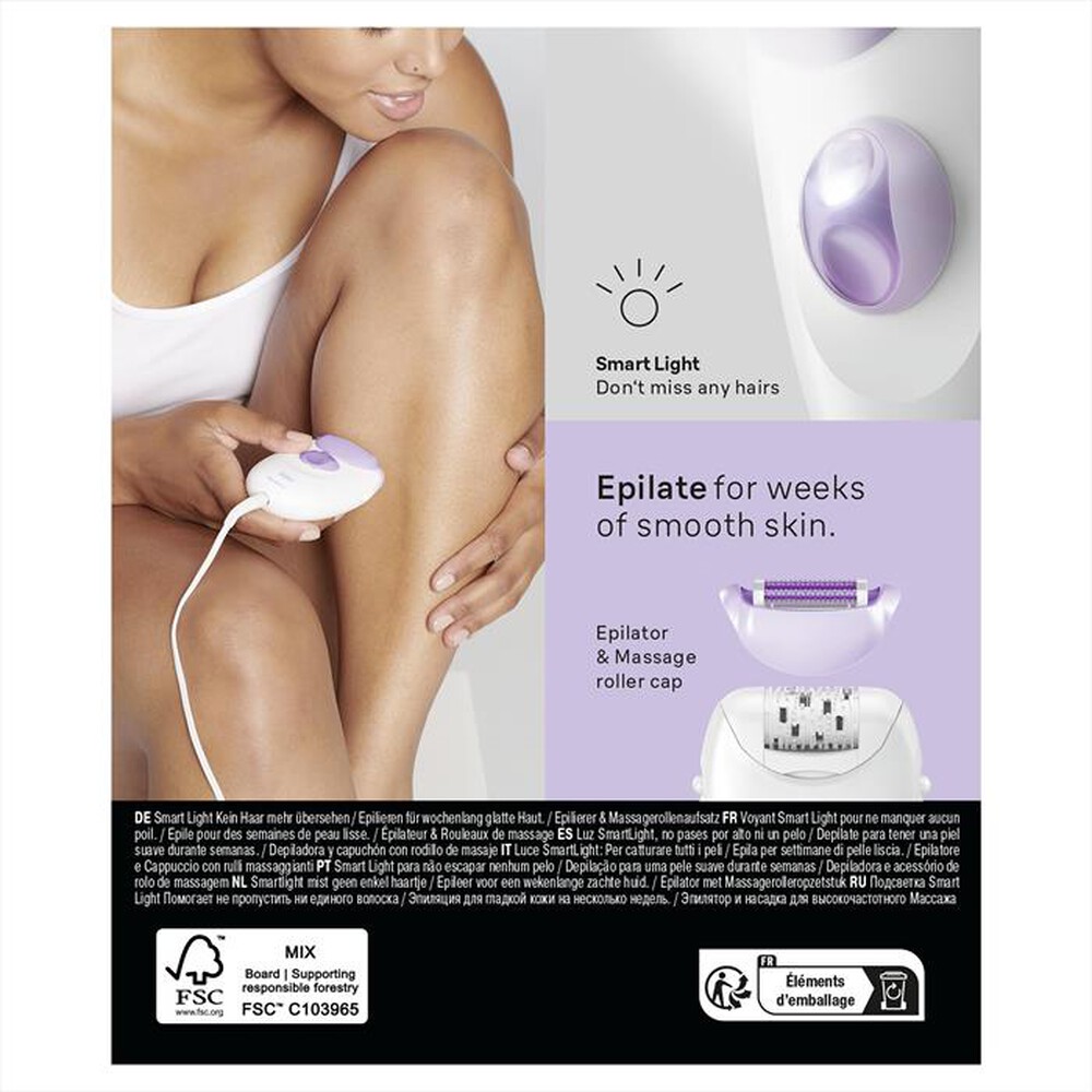 "BRAUN - Epilatore SILK-ÉPIL 3 3-000-BIANCO/VIOLA"