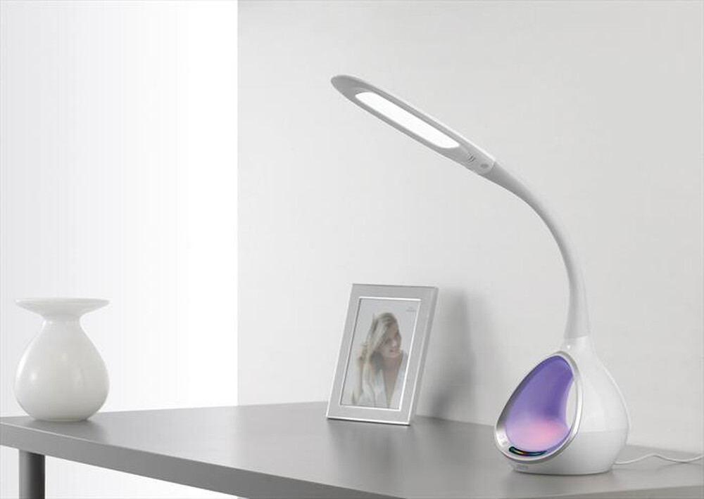 "MEDIACOM - Lampada LED charger USB 2.1A e luci d’atmosfera-Bianco"
