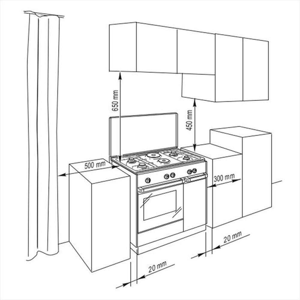 "DE LONGHI - Cucina a gas SGW 854 N Classe B-bianco"