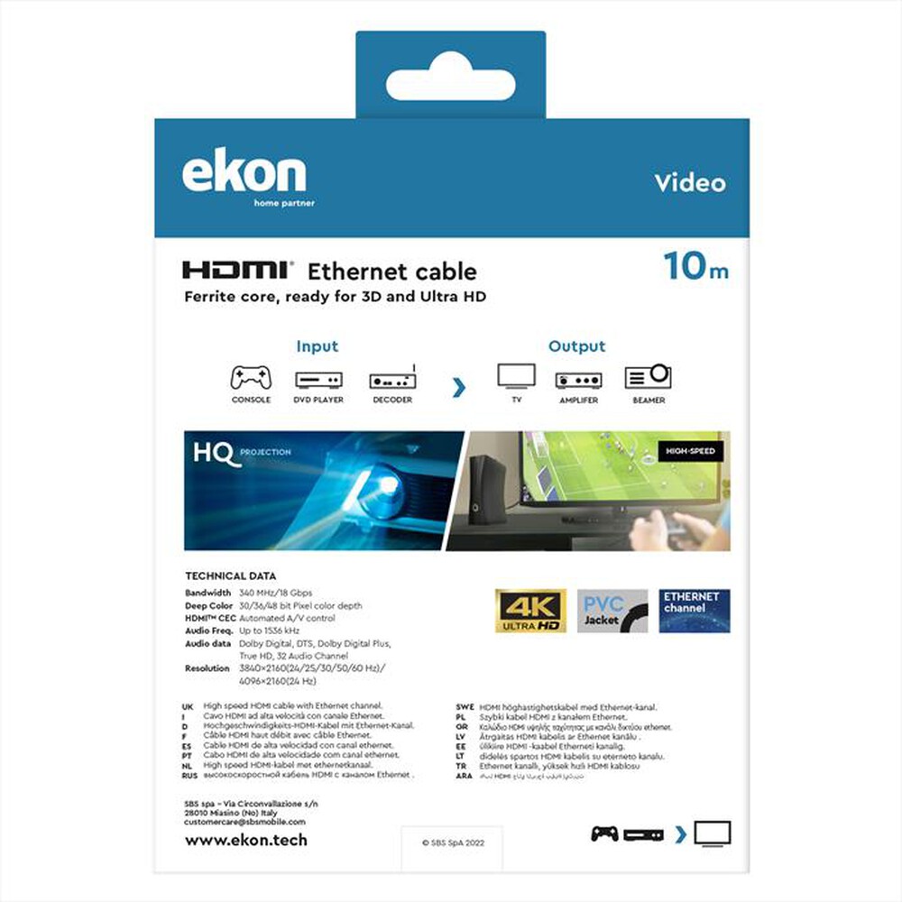 Immagine del prodotto EKON - Cavo HDMI 1.4 oro