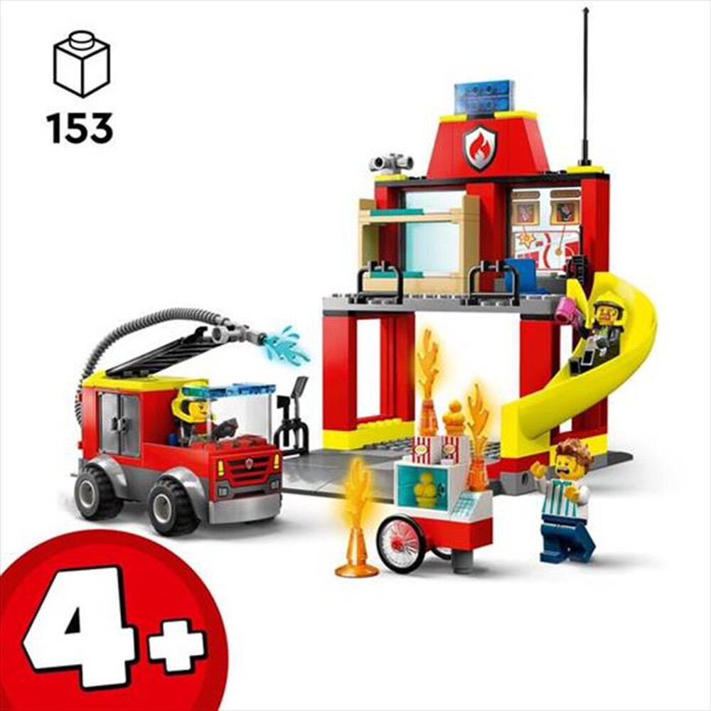 "LEGO - CITY Caserma dei pompieri e autopompa - 60375-Multicolore"