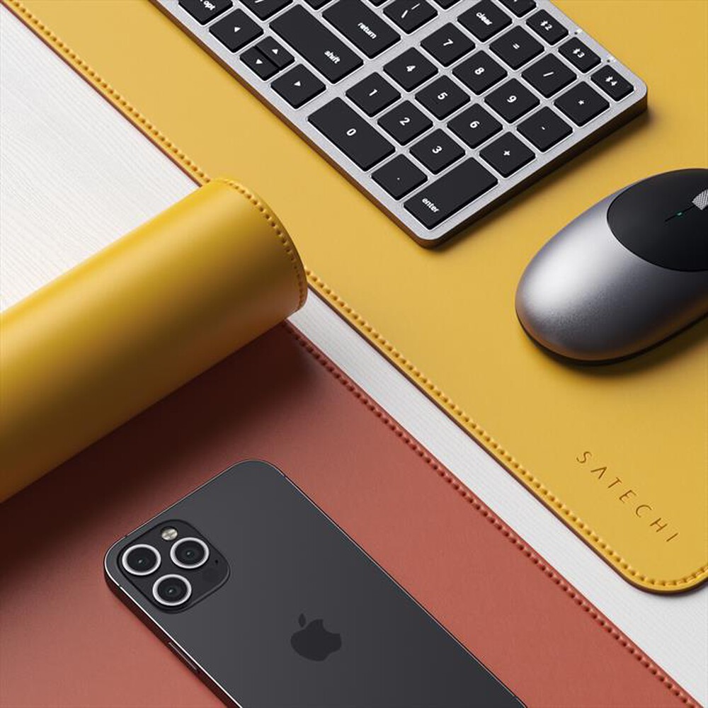 "SATECHI - DESKMATE - SOTTOMANO IN ECOPELLE-giallo - arancione"