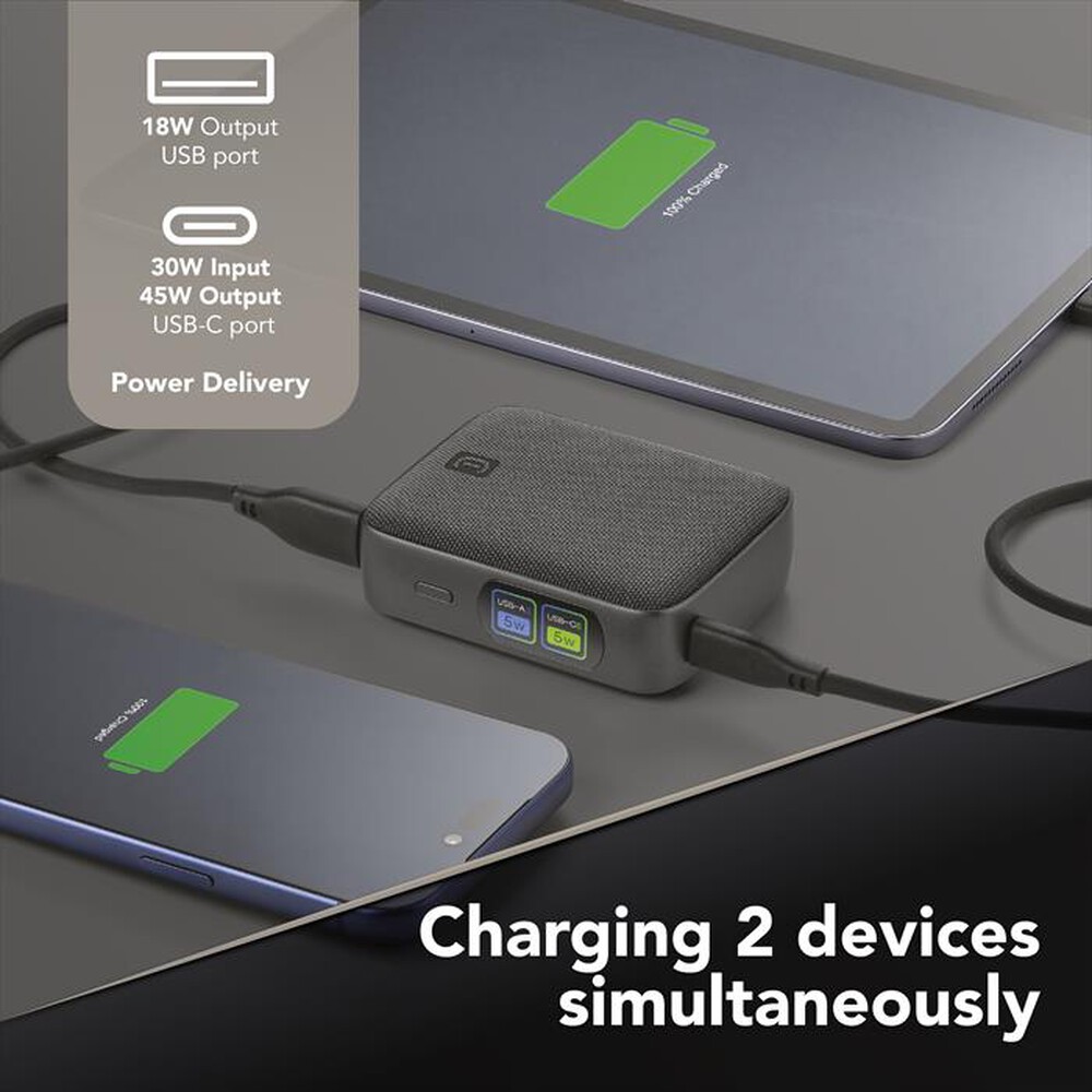 Immagine del prodotto CELLULARLINE - Power Bank 10000 mAh POWERVIEW IQ-Nero