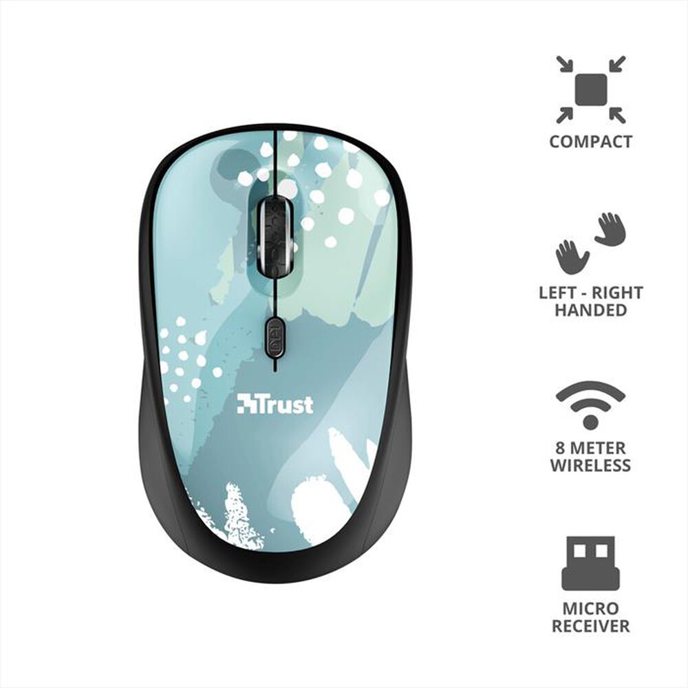 "TRUST - YVI WIRELESS MOUSE-blue brush"